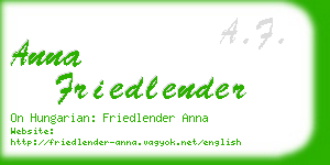 anna friedlender business card